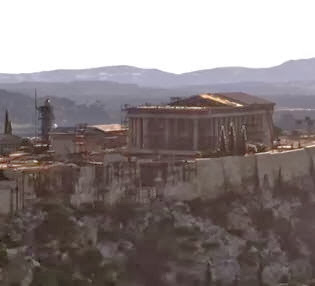 3D visualization of the construction the Parthenon, Ancient Greece