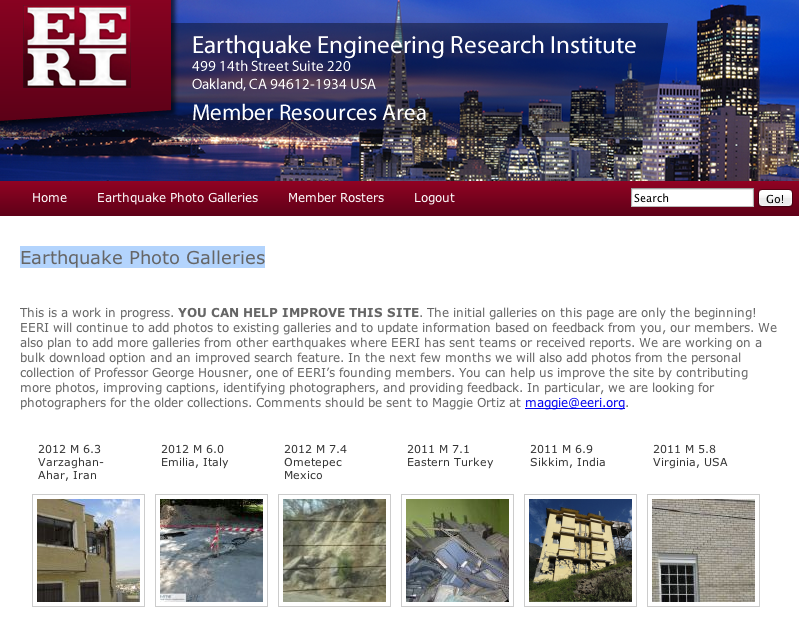 Earthquake Photo Galleries by EERI