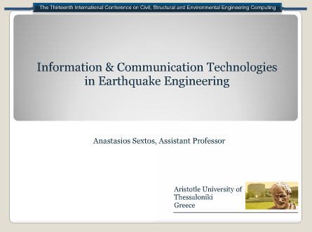 Information and Communication Technologies in Earthquake Engineering