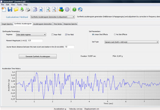 Seismo-Artif: a new freeware for generating artificial earthquake accelerograms