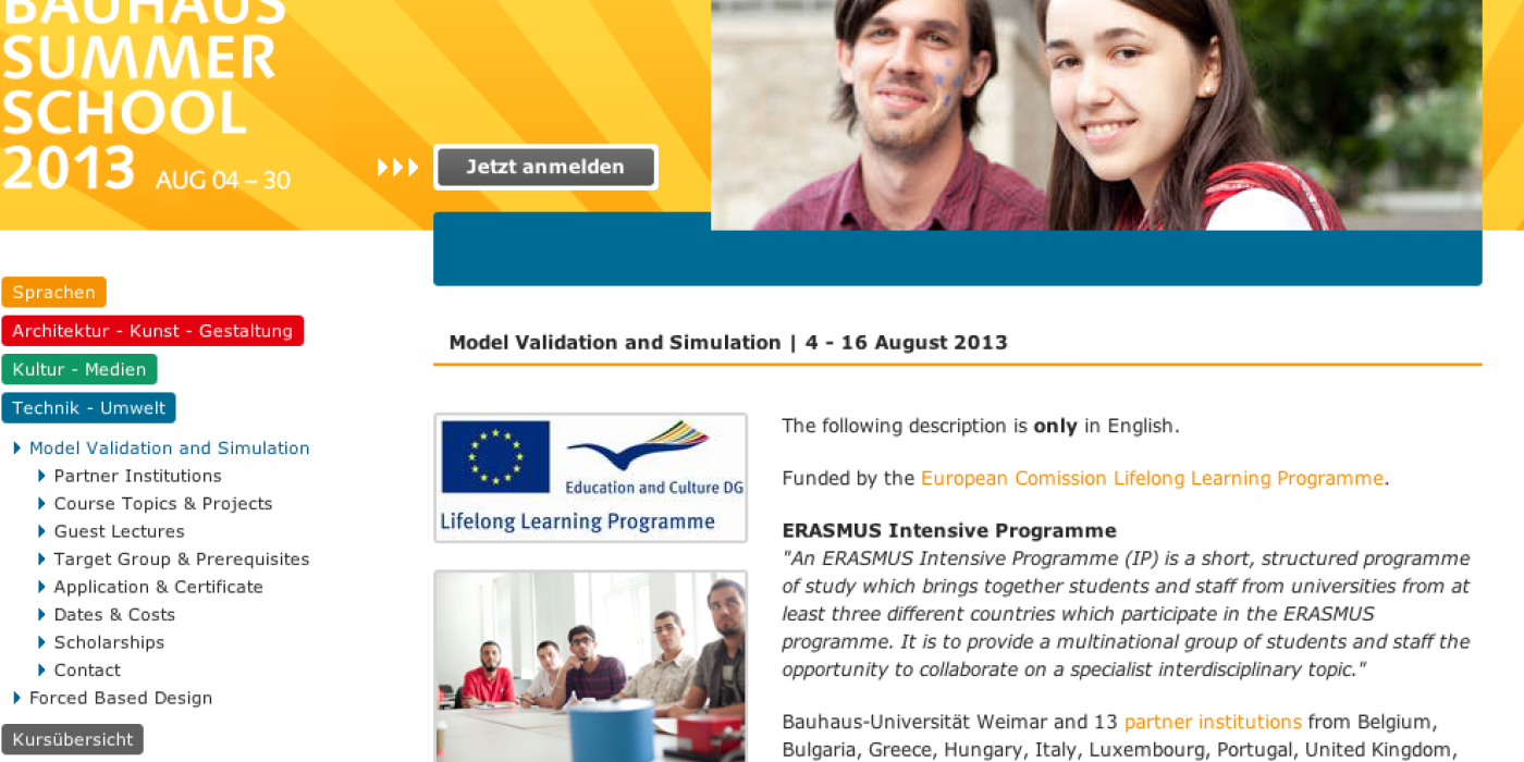 Summer Program on Model Validation & Simulation