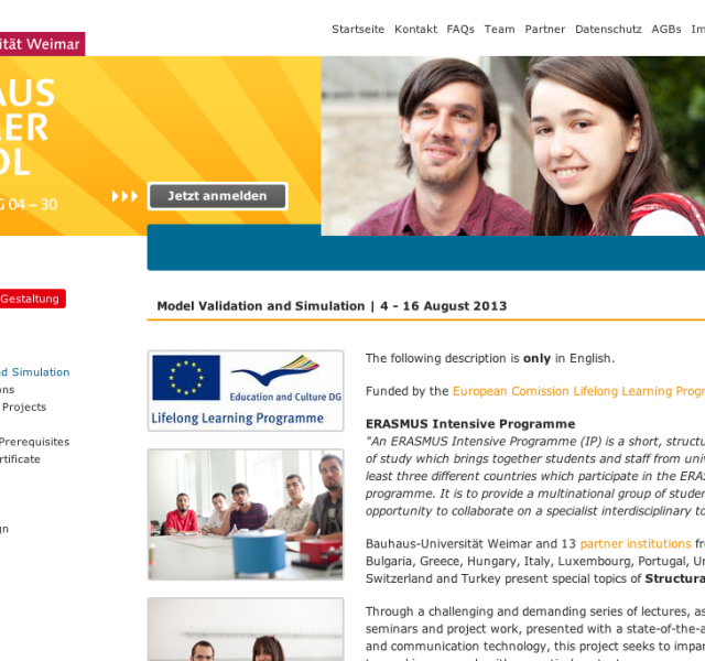 Summer Program on Model Validation & Simulation