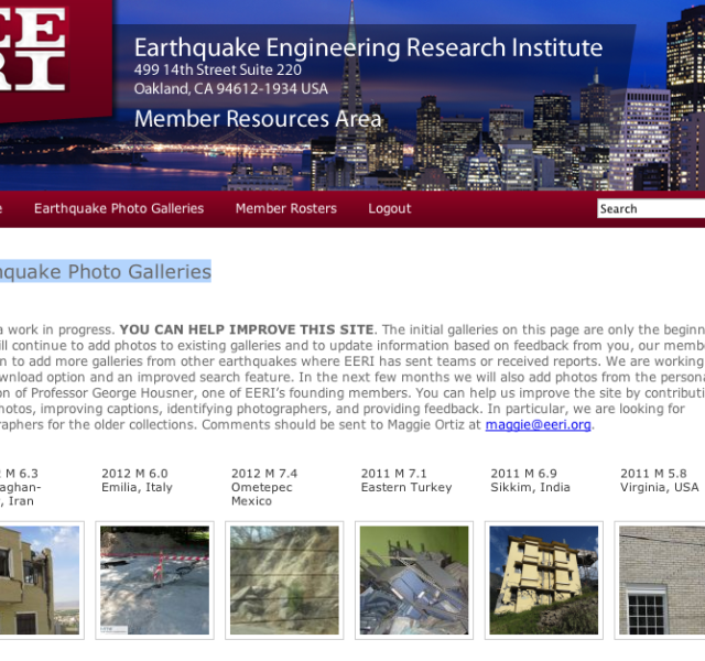 Earthquake Photo Galleries by EERI