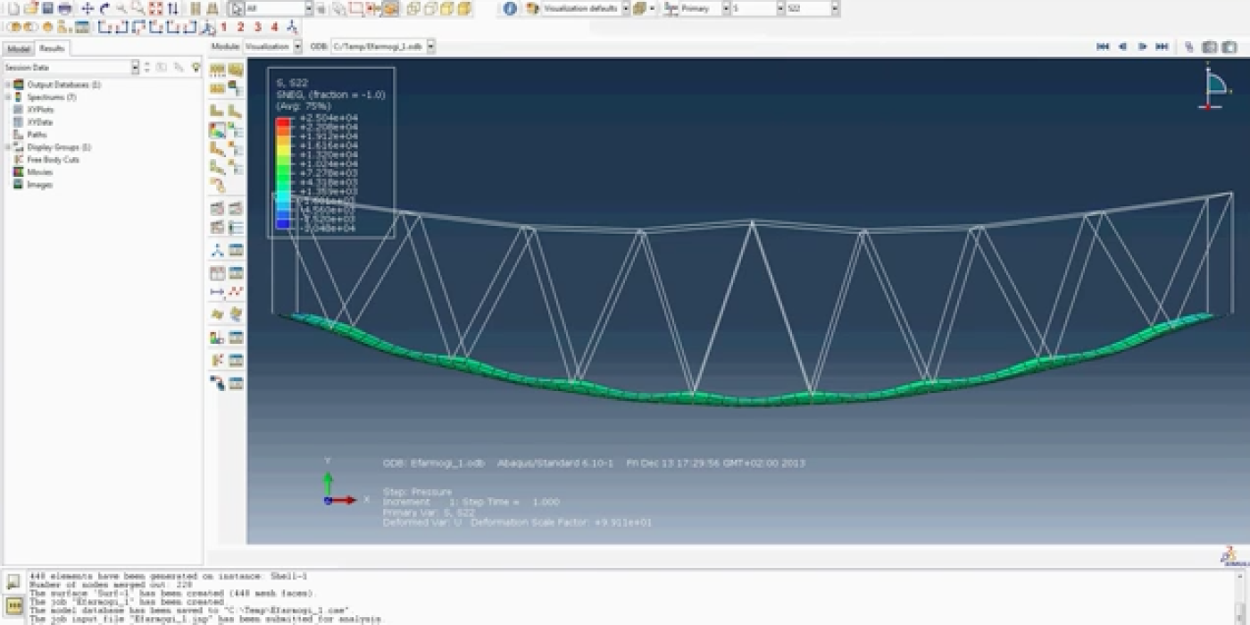 Abaqus Tutorial: steel truss pedestrian bridge