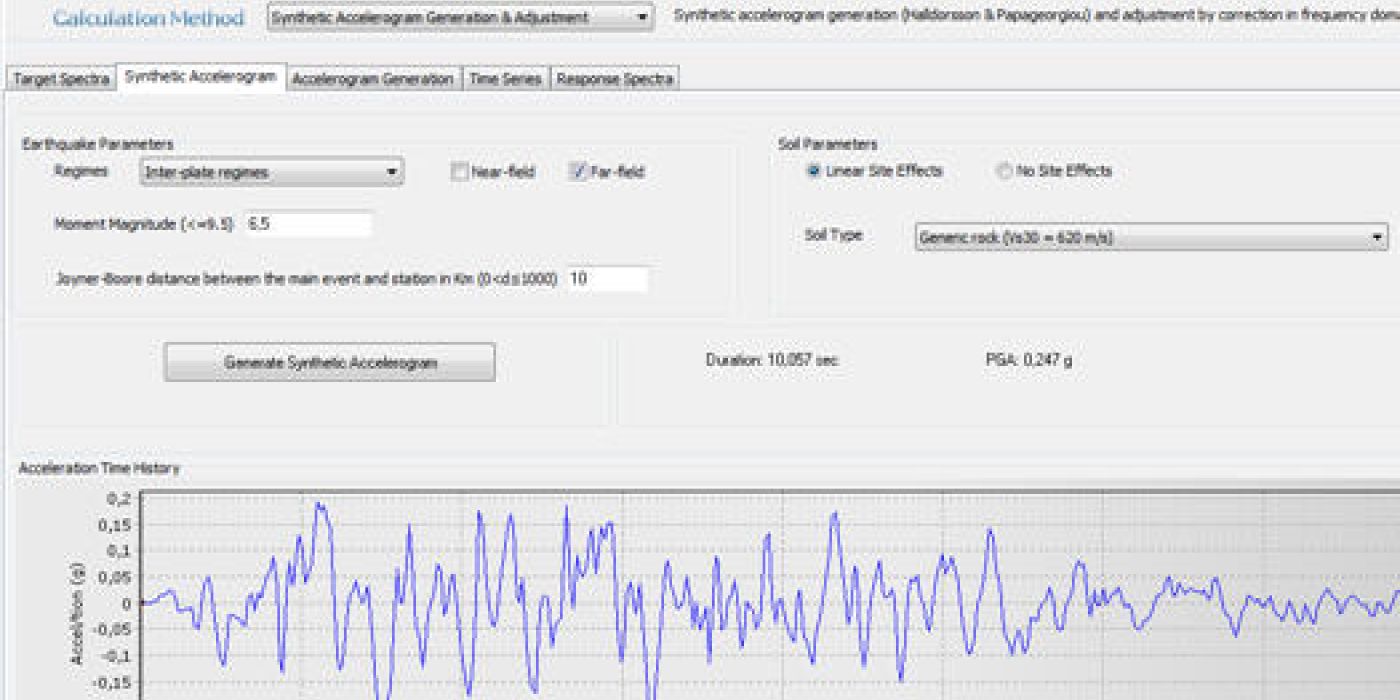 Seismo-Artif: a new freeware for generating artificial earthquake accelerograms