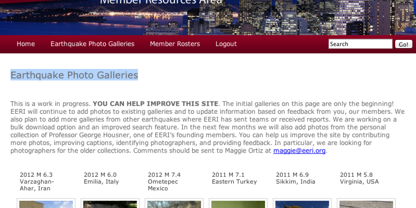 Earthquake Photo Galleries by EERI